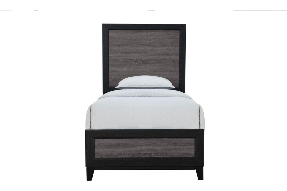 Black and Gray Wood Twin Bed Frame HomeRoots