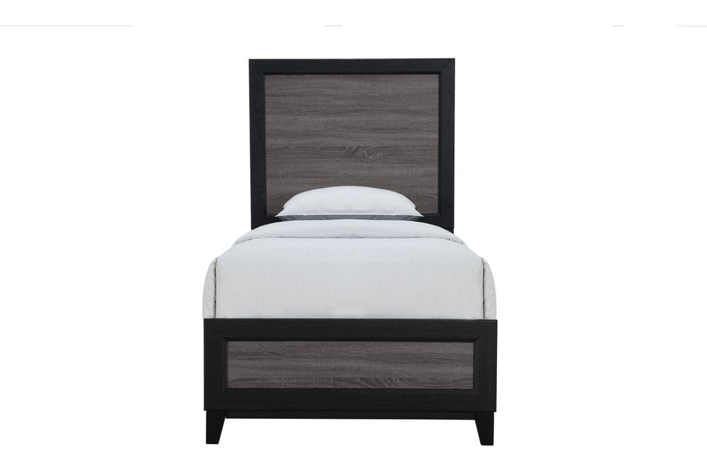 Black and Gray Wood Twin Bed Frame HomeRoots