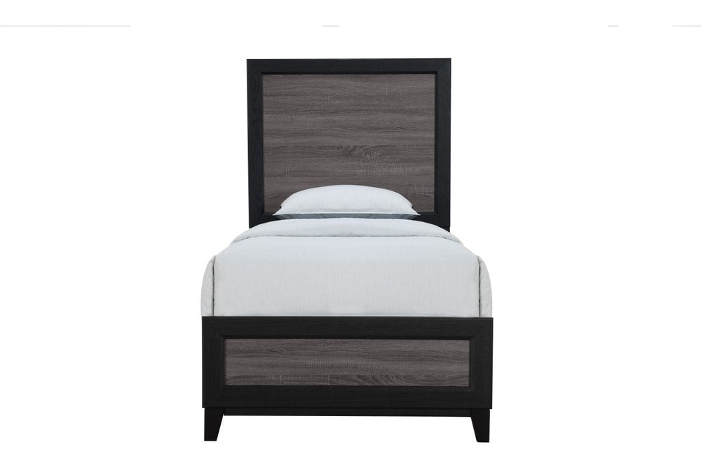 Black and Gray Wood Twin Bed Frame HomeRoots