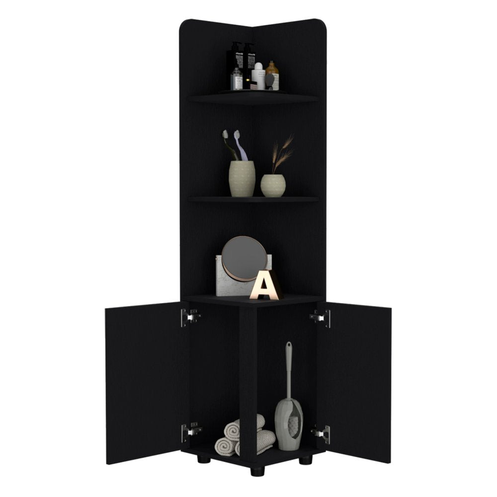 15" Black Wood Freestanding Bathroom Vanity HomeRoots