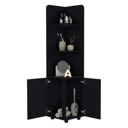 15" Black Wood Freestanding Bathroom Vanity HomeRoots
