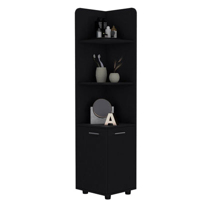 15" Black Wood Freestanding Bathroom Vanity HomeRoots