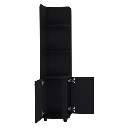 15" Black Wood Freestanding Bathroom Vanity HomeRoots