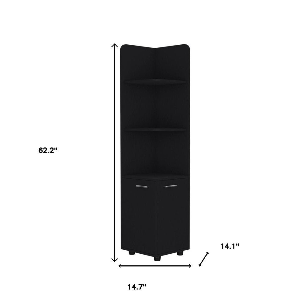 15" Black Wood Freestanding Bathroom Vanity HomeRoots