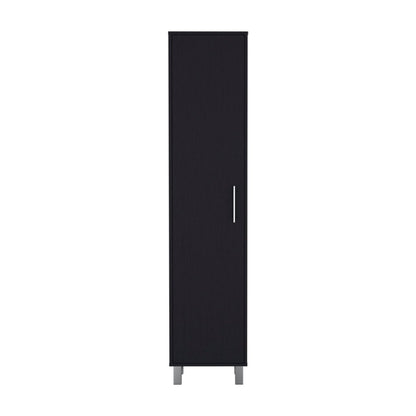 71" Black Wood Pantry Or Storage Cabinet HomeRoots