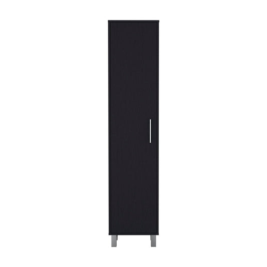 71" Black Wood Pantry Or Storage Cabinet HomeRoots