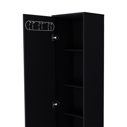 71" Black Wood Pantry Or Storage Cabinet HomeRoots