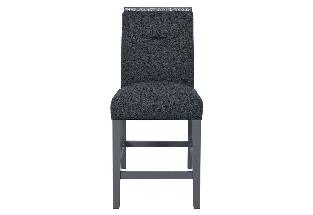 25" Dark Gray Wood and Suede Counter Height Bar Chair HomeRoots