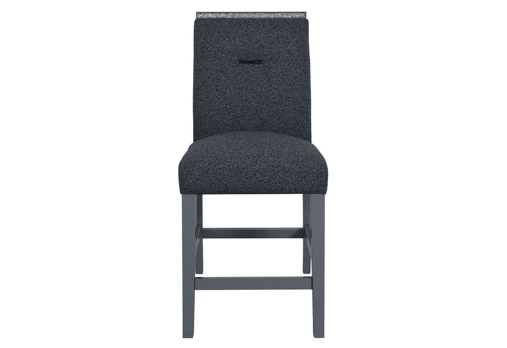 25" Dark Gray Wood and Suede Counter Height Bar Chair HomeRoots