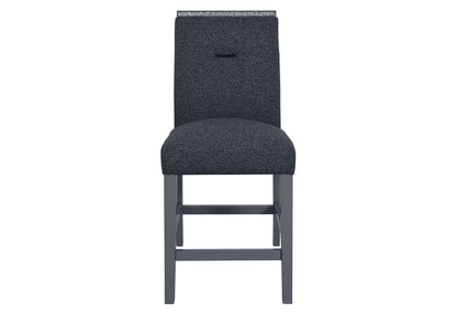 25" Dark Gray Wood and Suede Counter Height Bar Chair HomeRoots