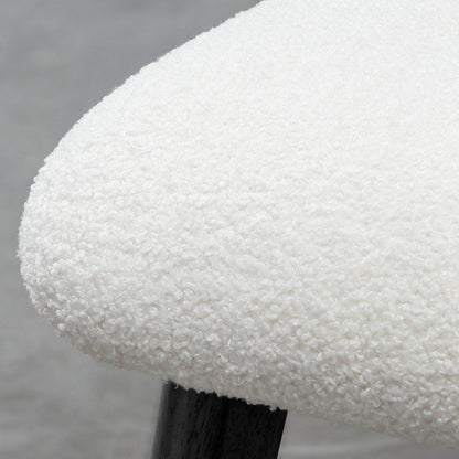Set of Two White and Black Upholstered Boucle Dining Side Chairs HomeRoots