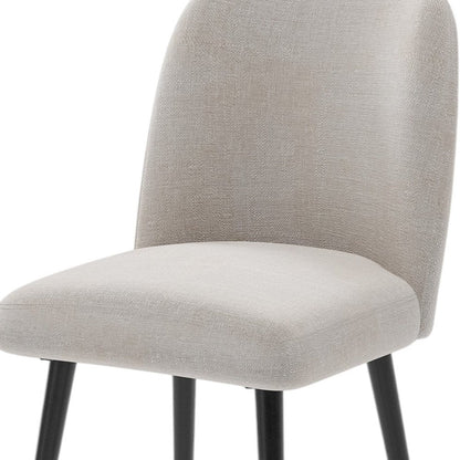 Set of Two Beige And Black Upholstered Fabric Dining Side Chairs HomeRoots