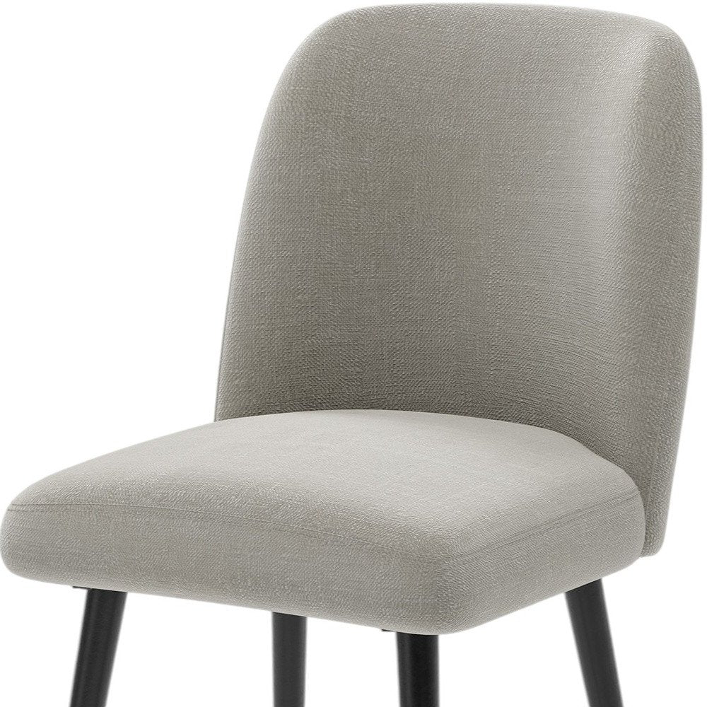 Set of Two Gray And Black Upholstered Fabric Dining Side Chairs HomeRoots