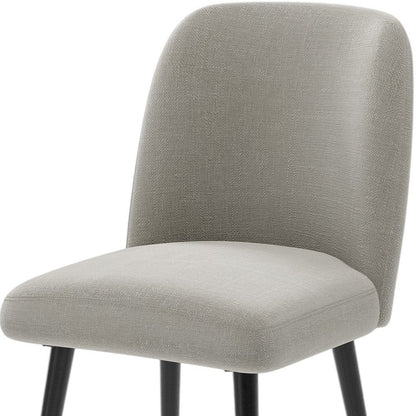 Set of Two Gray And Black Upholstered Fabric Dining Side Chairs HomeRoots
