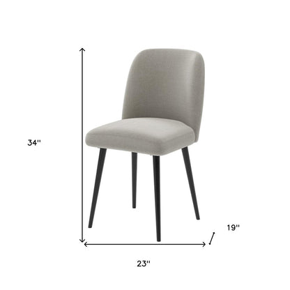 Set of Two Gray And Black Upholstered Fabric Dining Side Chairs HomeRoots