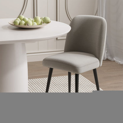 Set of Two Gray And Black Upholstered Fabric Dining Side Chairs HomeRoots