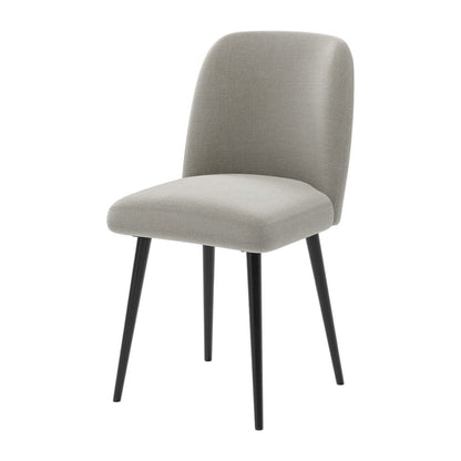 Set of Two Gray And Black Upholstered Fabric Dining Side Chairs HomeRoots
