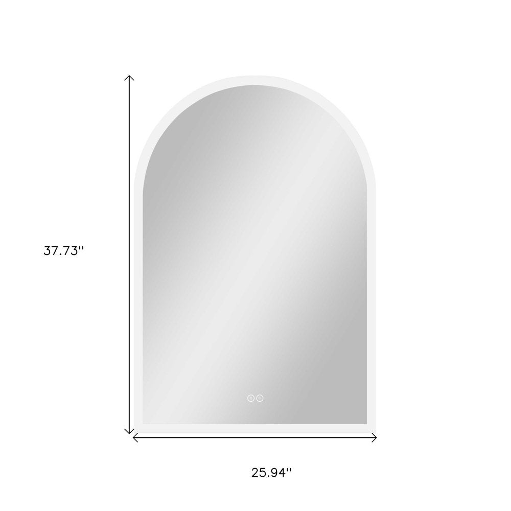 38" Clear Arch Unframed LED Lighted Bathroom Vanity Mirror HomeRoots