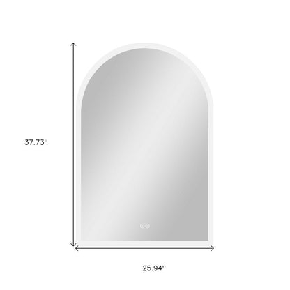 38" Clear Arch Unframed LED Lighted Bathroom Vanity Mirror HomeRoots