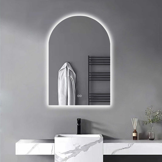 38" Clear Arch Unframed LED Lighted Bathroom Vanity Mirror HomeRoots