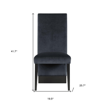 Set of Two Black Upholstered Velvet Dining Side Chairs HomeRoots