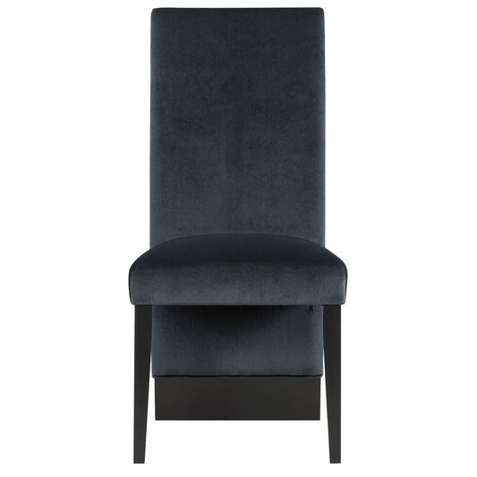 Set of Two Black Upholstered Velvet Dining Side Chairs HomeRoots