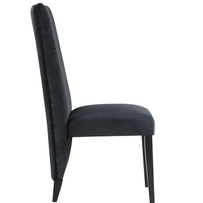 Set of Two Black Upholstered Velvet Dining Side Chairs HomeRoots