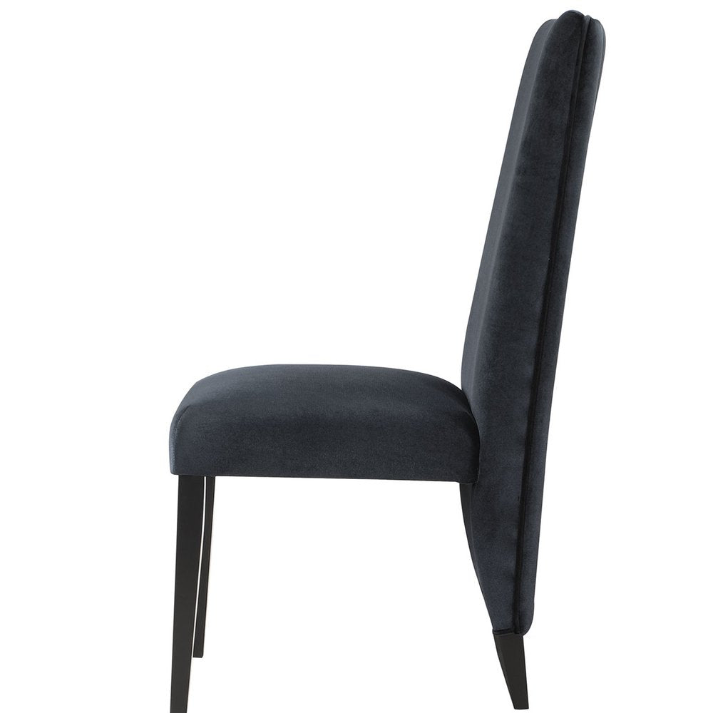 Set of Two Black Upholstered Velvet Dining Side Chairs HomeRoots