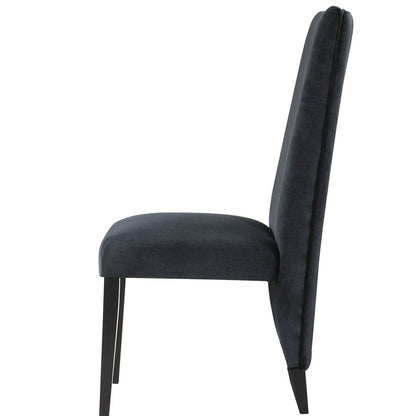 Set of Two Black Upholstered Velvet Dining Side Chairs HomeRoots