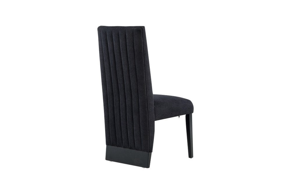 Set of Two Black Upholstered Velvet Dining Side Chairs HomeRoots