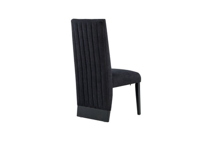 Set of Two Black Upholstered Velvet Dining Side Chairs HomeRoots
