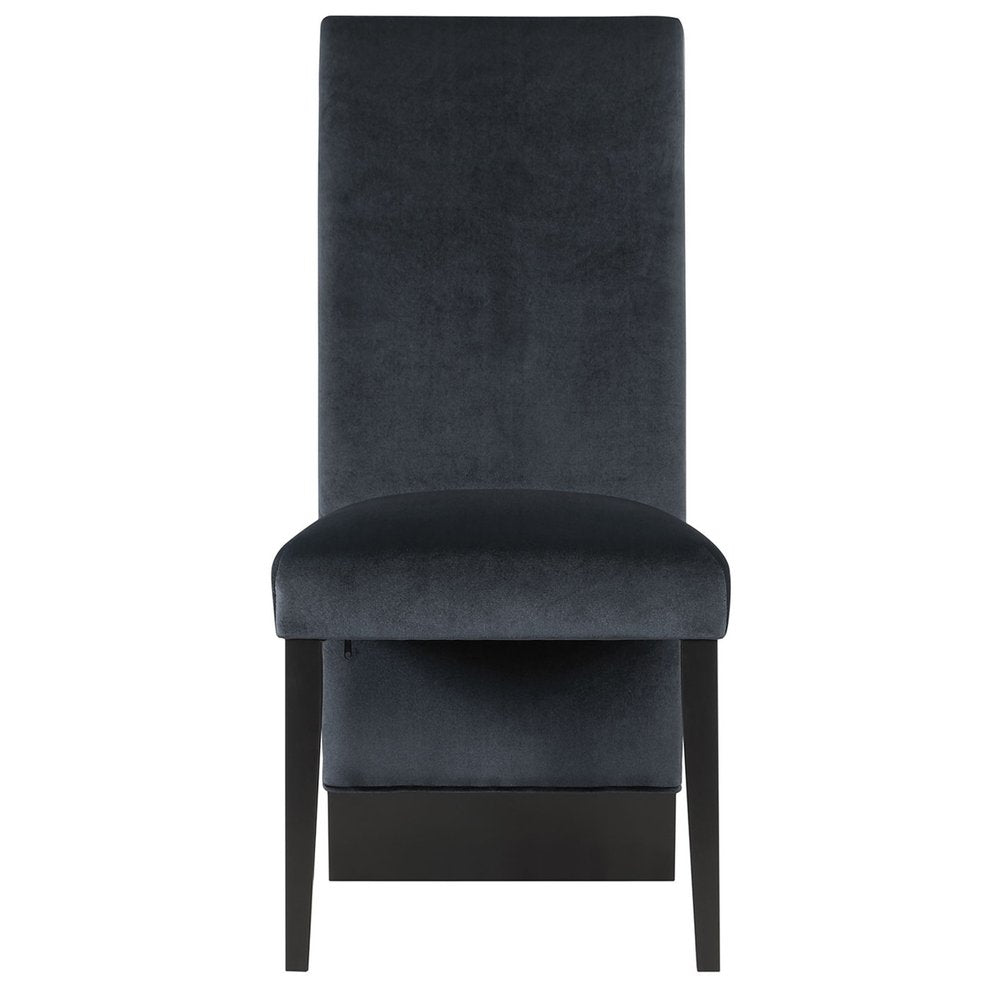Set of Two Black Upholstered Velvet Dining Side Chairs HomeRoots