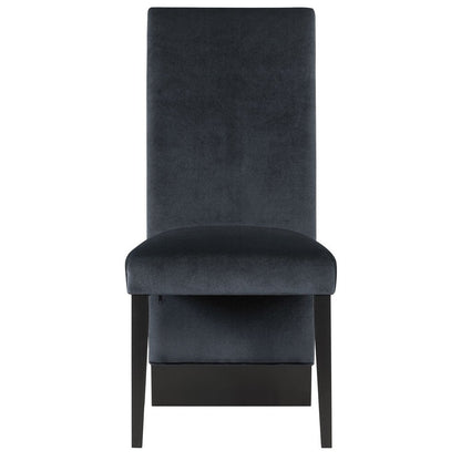 Set of Two Black Upholstered Velvet Dining Side Chairs HomeRoots