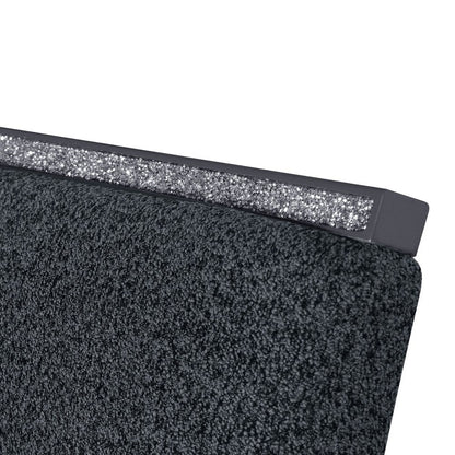Dark Gray Upholstered Fabric With Faux Crystal Bling Dining Side Chair HomeRoots