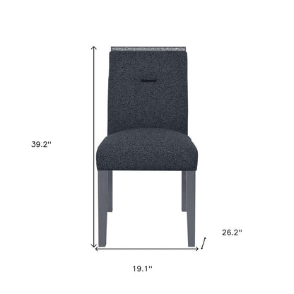 Dark Gray Upholstered Fabric With Faux Crystal Bling Dining Side Chair HomeRoots