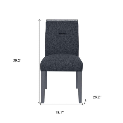 Dark Gray Upholstered Fabric With Faux Crystal Bling Dining Side Chair HomeRoots