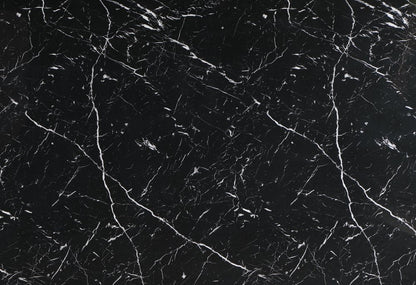 70" Black Faux Marble and Wood Double Pedestal Base Dining Table HomeRoots