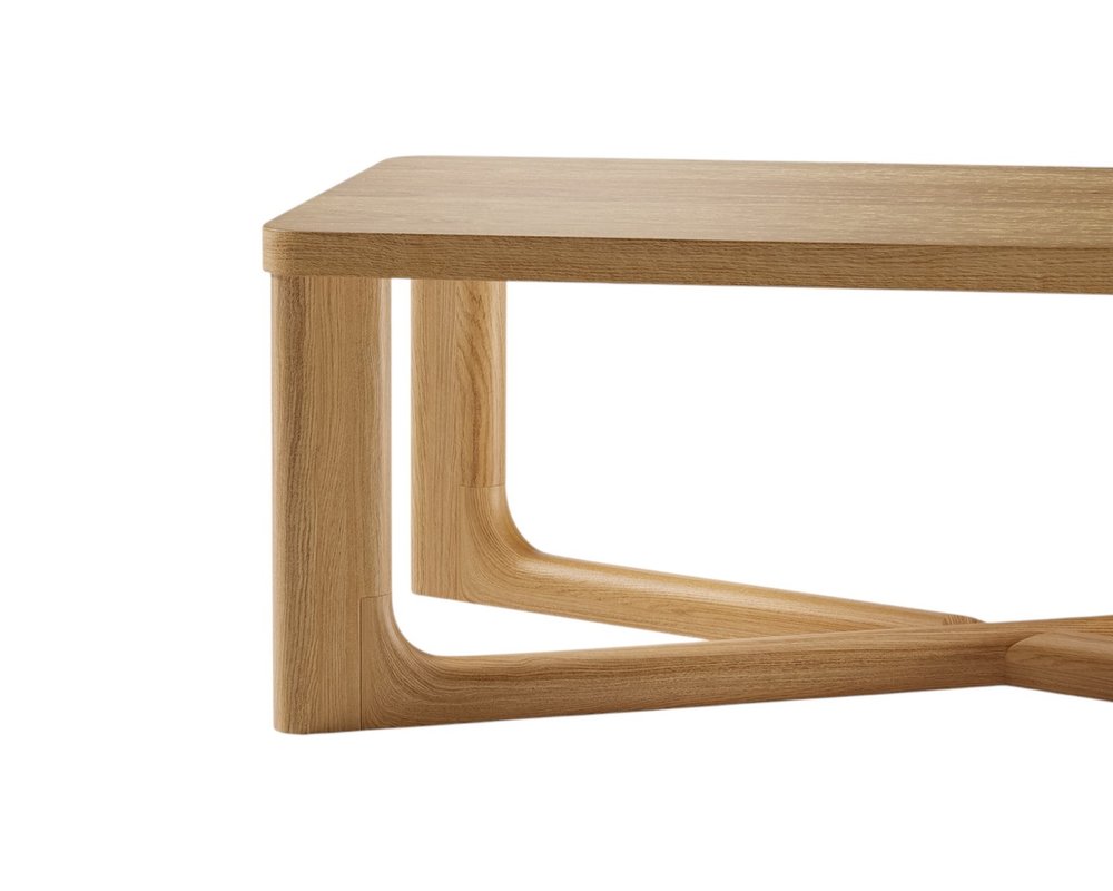 50" Natural Solid Wood Cross Legs Coffee Table HomeRoots