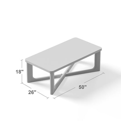 50" Natural Solid Wood Cross Legs Coffee Table HomeRoots