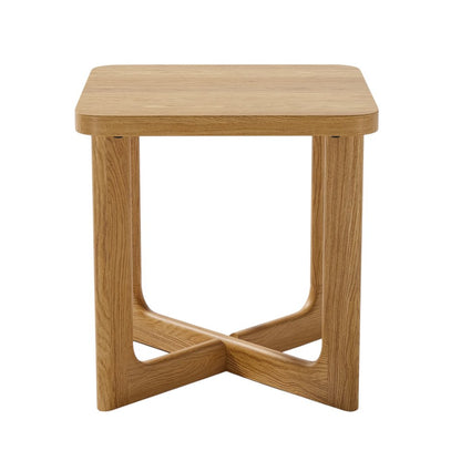 24" Natural Solid Wood Square Cross Legs End Table HomeRoots