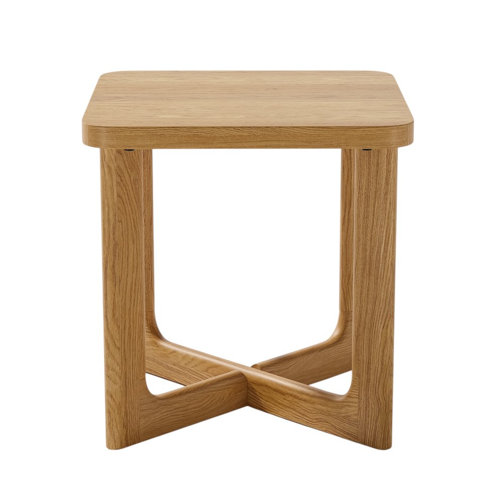 24" Natural Solid Wood Square Cross Legs End Table HomeRoots