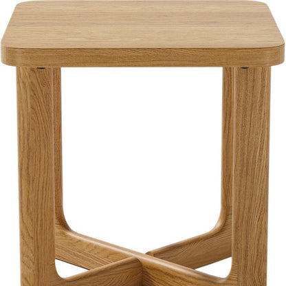 24" Natural Solid Wood Square Cross Legs End Table HomeRoots