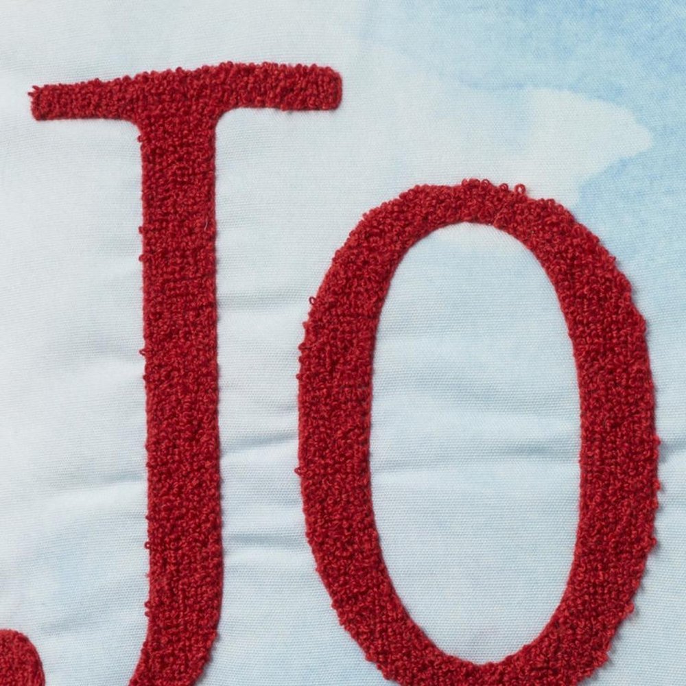 18" Blue White And Red Lobster Joy Throw Pillow with Embroidery