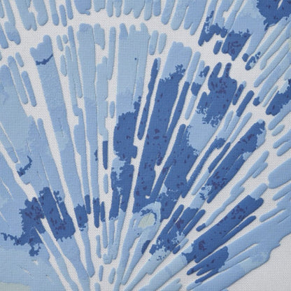 18" Blue And White Coastal Seashell Throw Pillow
