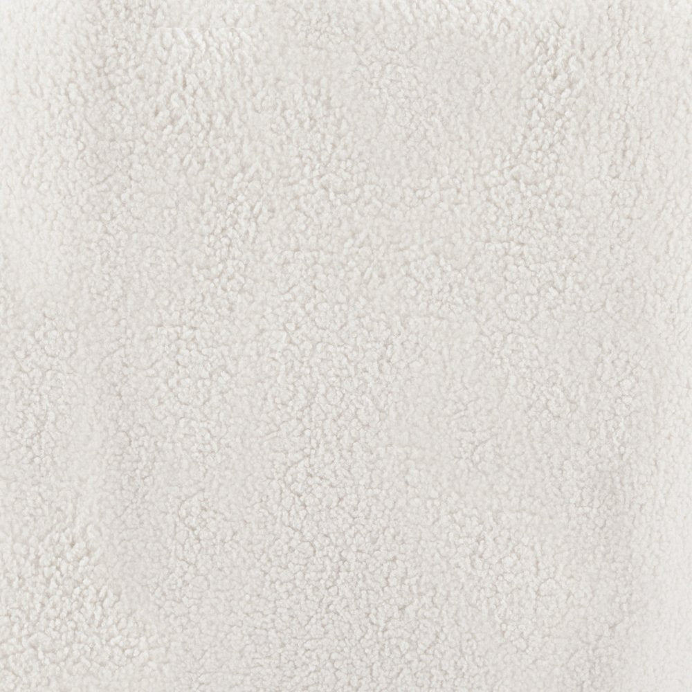 36" Cream And Black Faux Shearling And Upholstered Barrel Chair HomeRoots