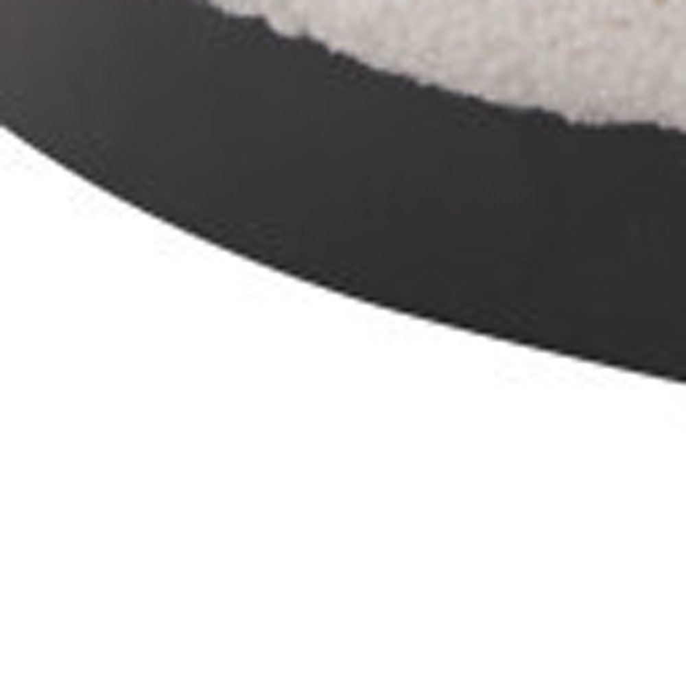 36" Cream And Black Faux Shearling And Upholstered Barrel Chair — view 1