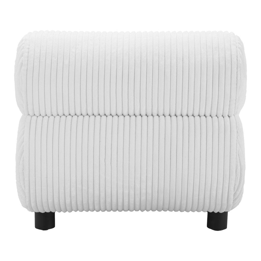 31" White And Black Corduroy And Upholstered Side Chair HomeRoots
