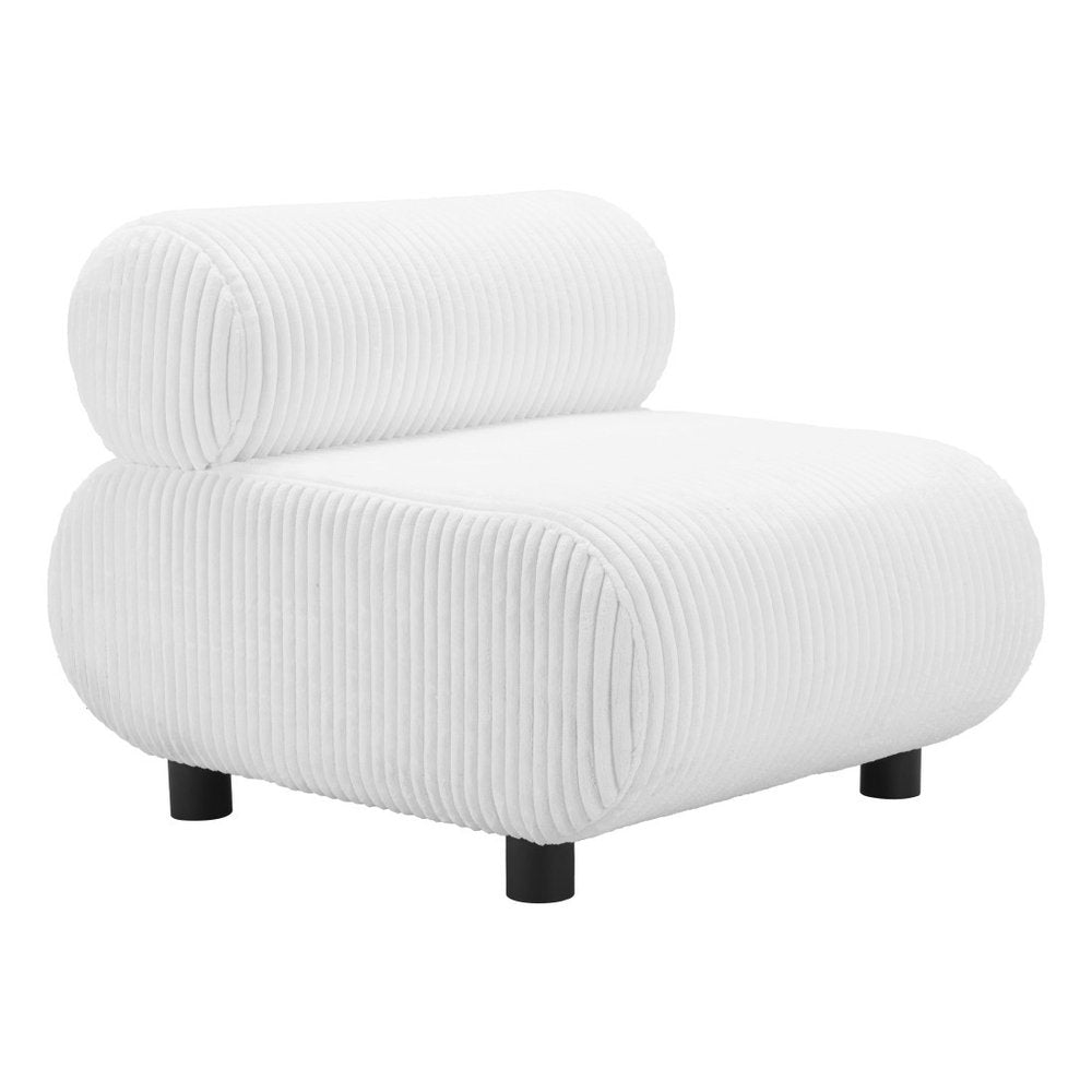 31" White And Black Corduroy And Upholstered Side Chair HomeRoots