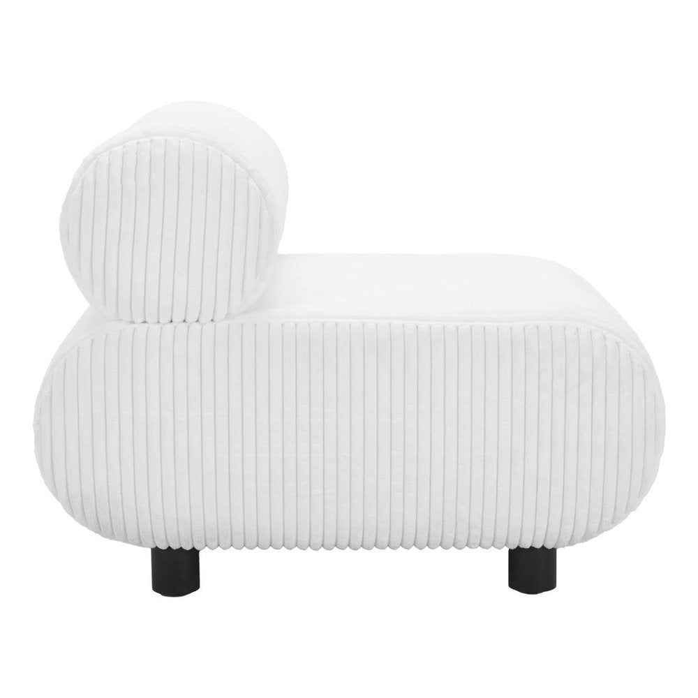 31" White And Black Corduroy And Upholstered Side Chair HomeRoots
