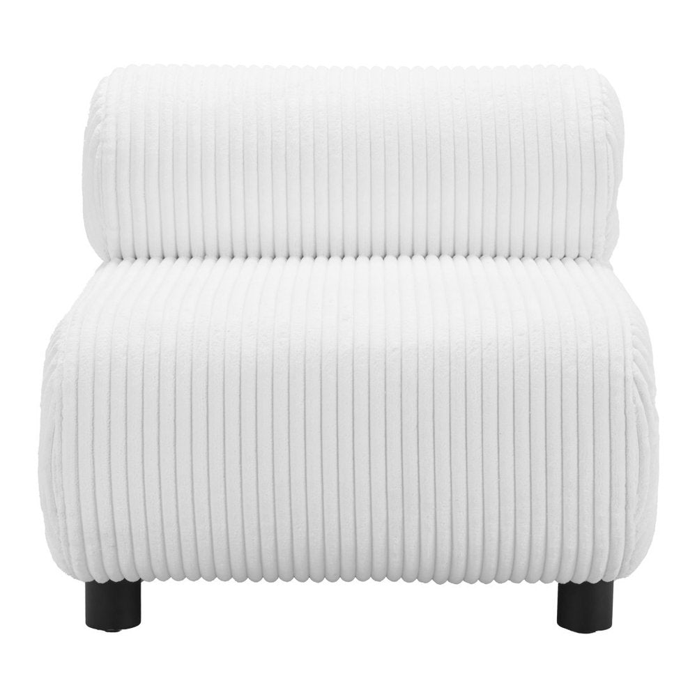 31" White And Black Corduroy And Upholstered Side Chair HomeRoots